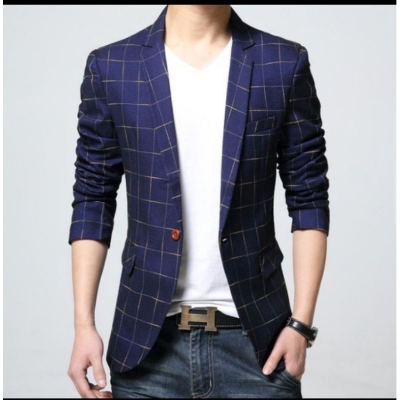 Jas Blazer/Jas kantoran/Blazer motif Kotak/Jas/Blazer Pria/Blazer Pria