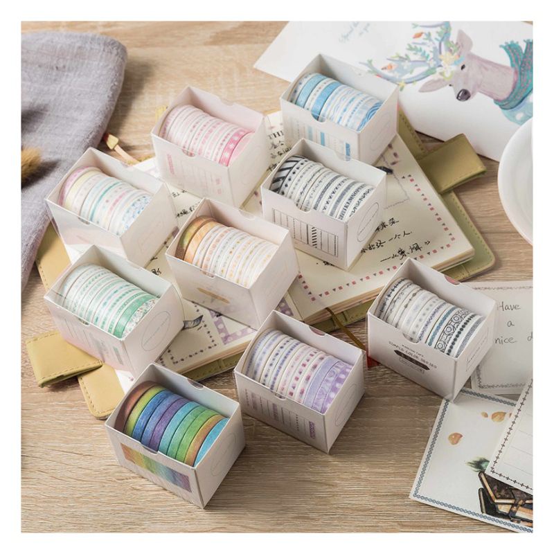 

WASHI TAPE MINI / MASKING TAPE /SELOTIP KERTAS / SELOTIP MOTIF AESTHETIC JOURNALING DECORATION