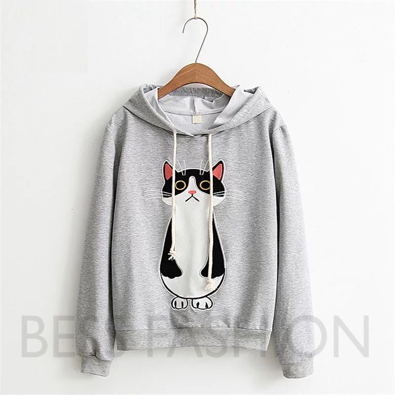 Bess - Sweater Hoodie Wanita / Sweater Hoodie Murah CAT STAND