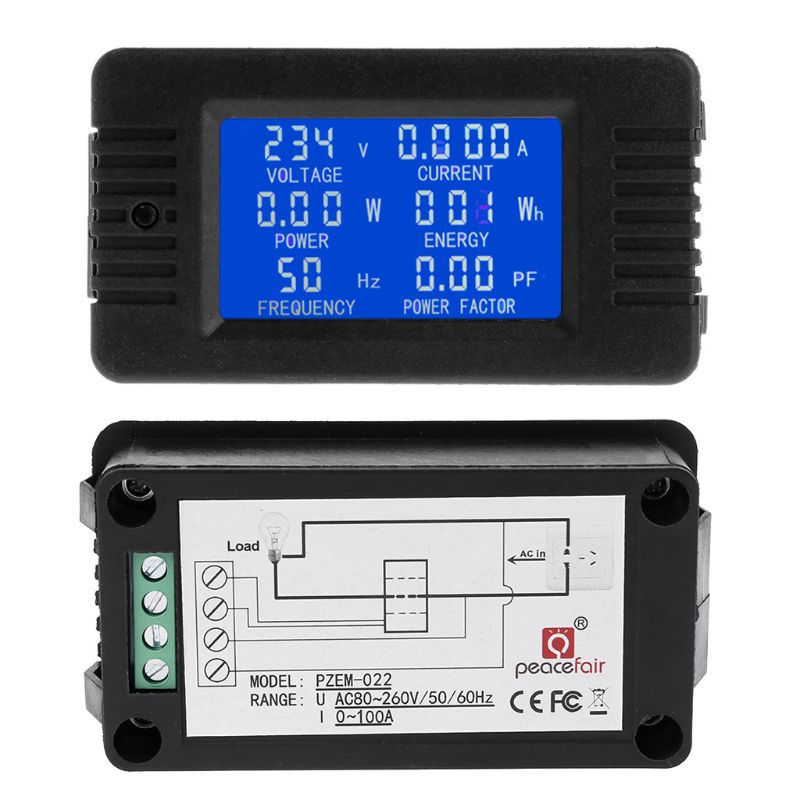 Mary Power Meter Digital AC 100A 6in1 KWh Watt Meter AC 80-260V 110V 220V Dengan Split CT