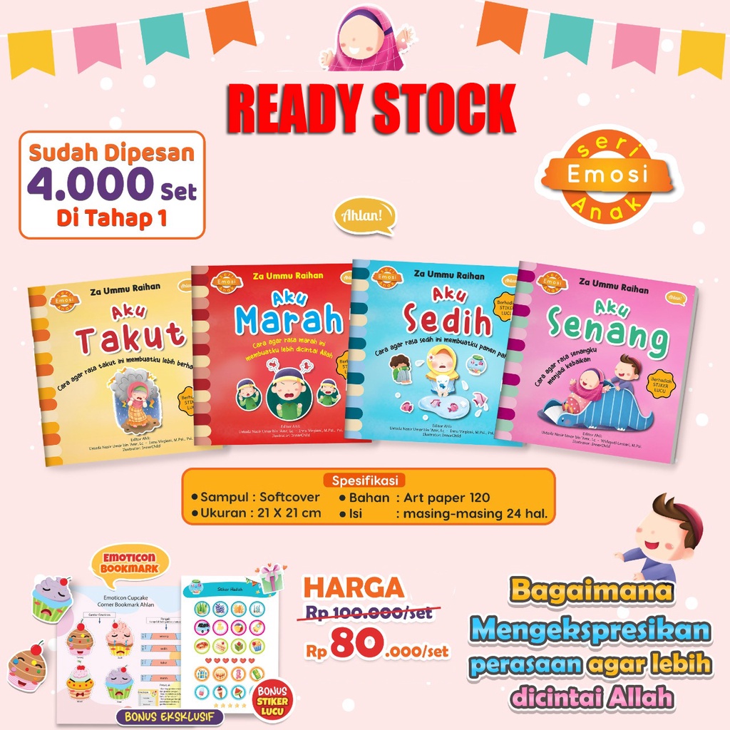 Buku Anak : Seri Emosi Anak (4 Buku + Bonus)