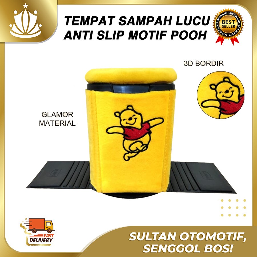 Tempat Sampah Mobil Pooh - Tempat Sampah Mobil Karakter Winne the Pooh