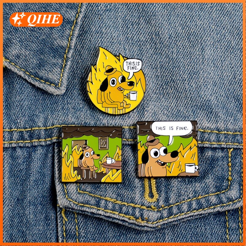 Bros Pin Enamel Desain Kartun Hewan Anjing Lucu Untuk Pria / Wanita