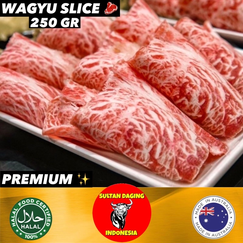 

WAGYU SLICE MELTIQUE 250 GRAM IMPORT DARI AUSTRALIA/ WAGYU SLICE/WAGYU SLICE MELTIQUE/WAGYU MELTIQUE