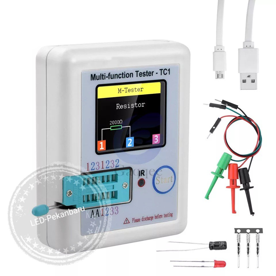 ESR METER TRANSISTOR TESTER SMART TFT LCD TC1 DENGAN BATTERY CHARGER