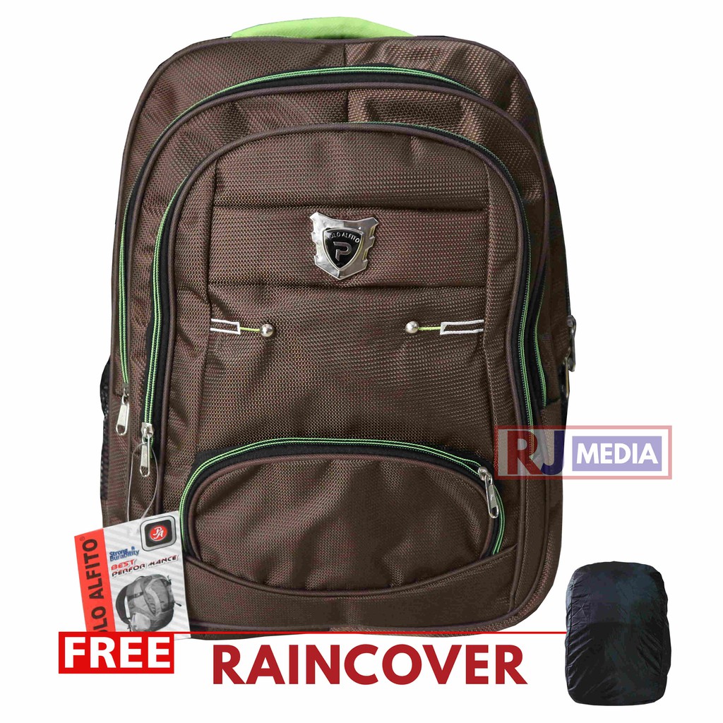 Ransel Pria POLO Bonus Raincover Tas Ransel Polo Alfito Backpack Laptop Tas Punggung Formal Elegant Kerja Kantor Kuat Awet Backpack Sekolah SD SMP SMA Kuliah Kerja Bonus Raincover