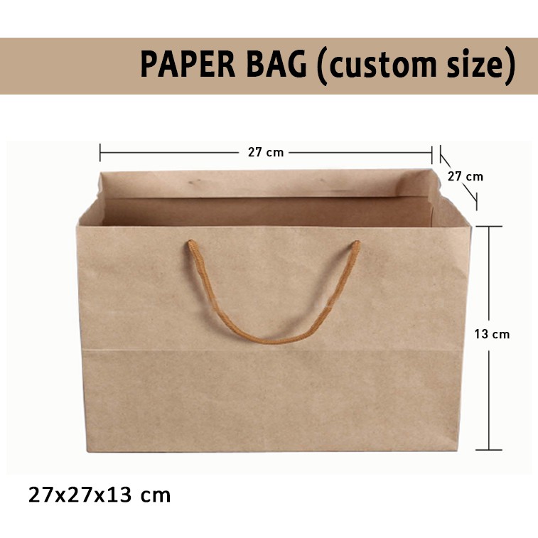 Paper Bag Kraft Coklat + tali Kur (custom size)