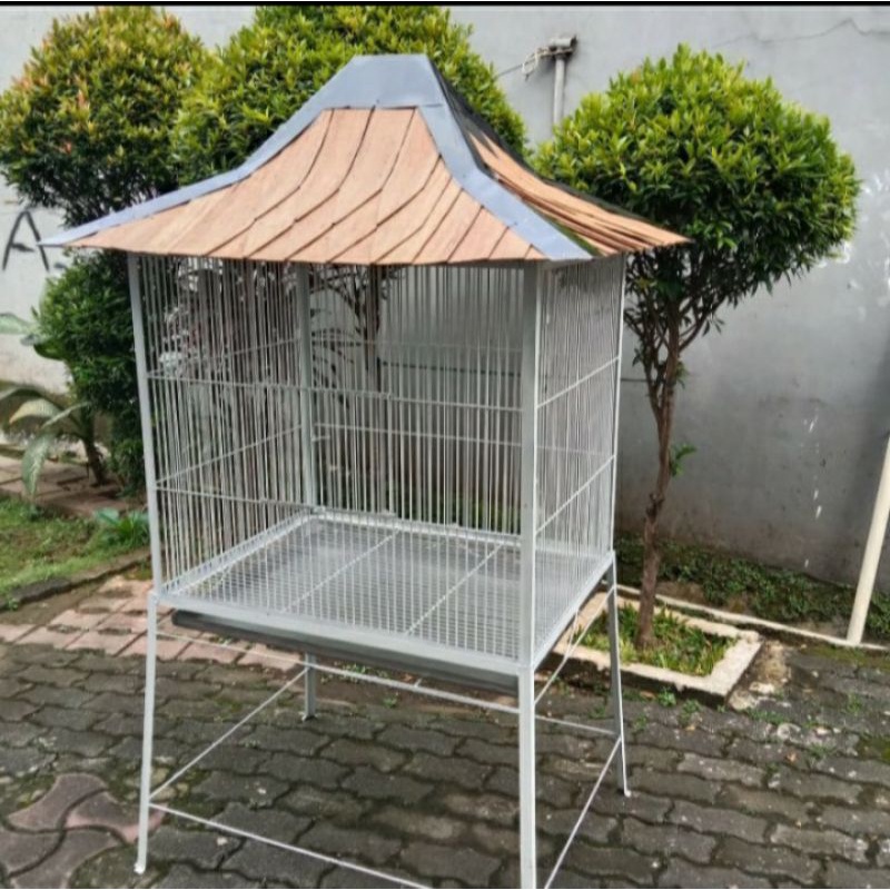 Kandang burung atap sirap ( cocok untuk  Beo,jalak bali, cucak rowo, kakatua,jagal papua, dll )
