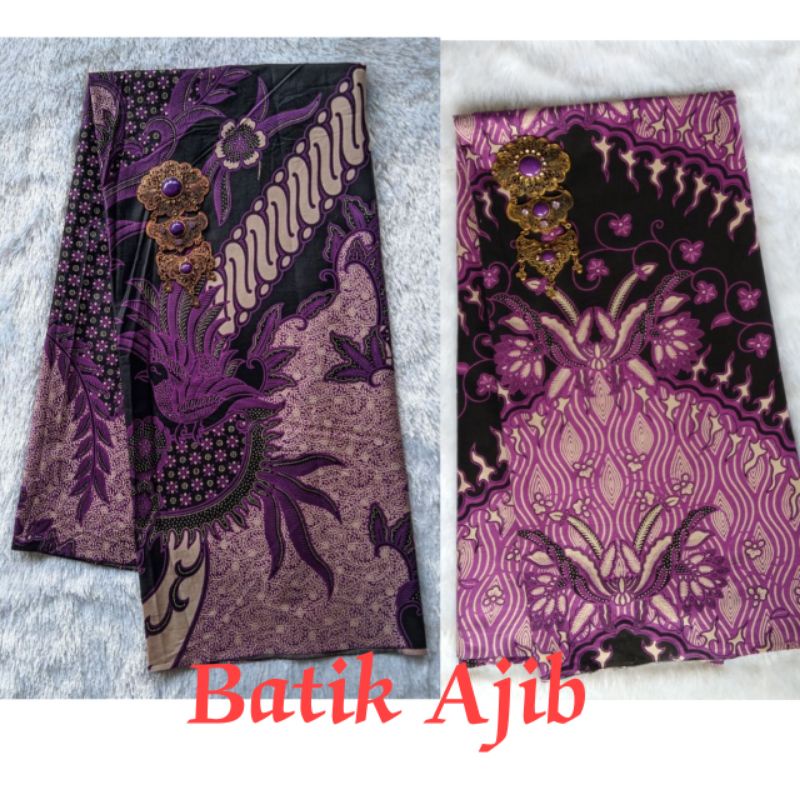 Kain Batik Halus Warna Ungu Lila Kain Jarik Batik Katun Pekalongan