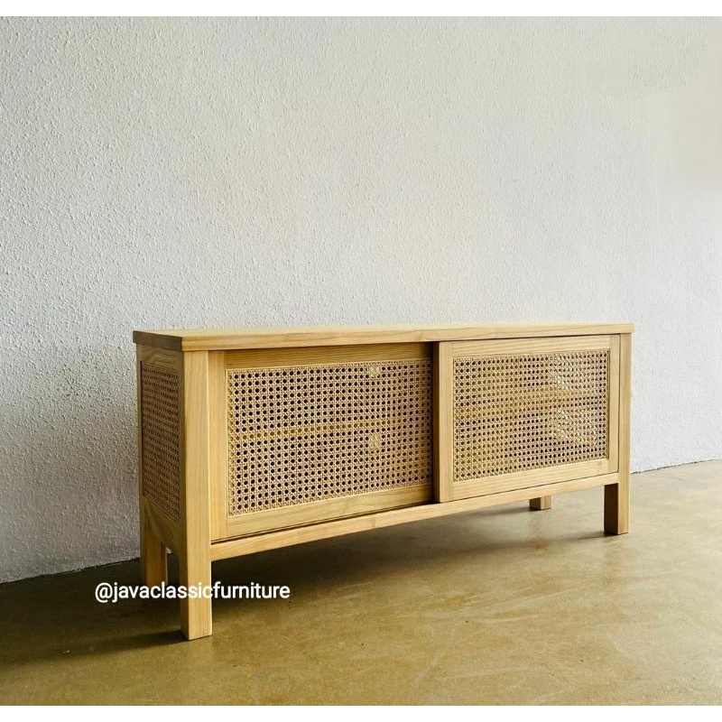 BUFET SCANDINAVIA RETRO MINIMALIS ROTAN VINTAGE CABINET TV DRAWER MURAH PAJANGAN KAYU JATI TPK BERKUALITAS FURNITURE JEPARA-2