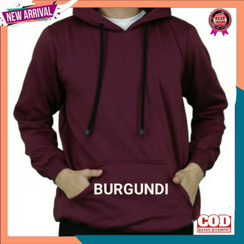 HOODIE Wanita Sweater Pria Polos Laki Laki Perempuan XL-Hoodie Burgundi