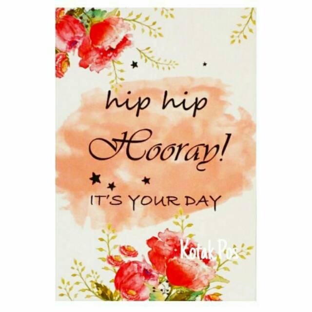 

HIP HIP HOORAY BDAY BIRTHDAY ULANG TAHUN ULTAH UCAPAN KARTU POS POSTCARD POSTCROSSING SURAT FILATELI