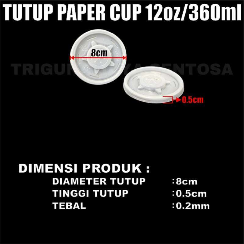 Tutup paper cup 12oz Pack 50pcs hny lid gelas kertas kopi 12oz tahan panas 360ml Coffee Surabaya