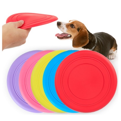 FRISBEE SILIKON RUBBER TERBANG DOG TOYS PET MAINAN HEWAN PIRING