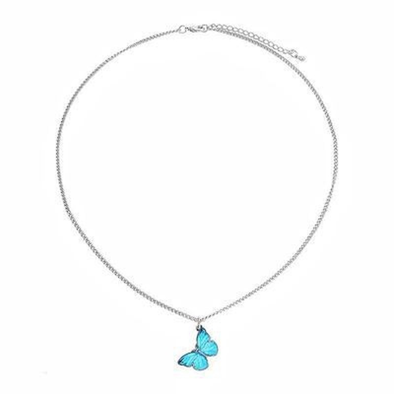 Simple personality hip hop pendant girlfriends couple butterfly clavicle chain