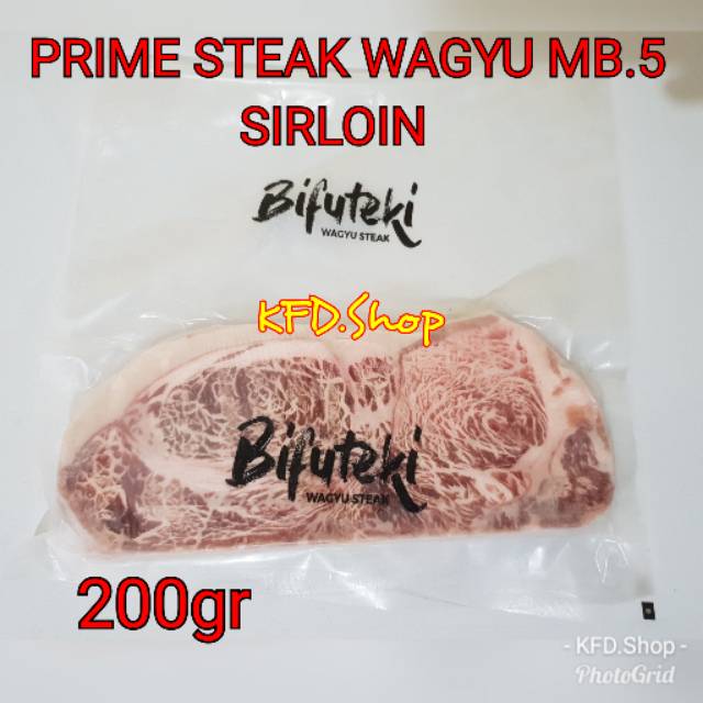 SIRLOIN PRIME STEAK WAGYU BIFUTEKI MB.5 @200gr