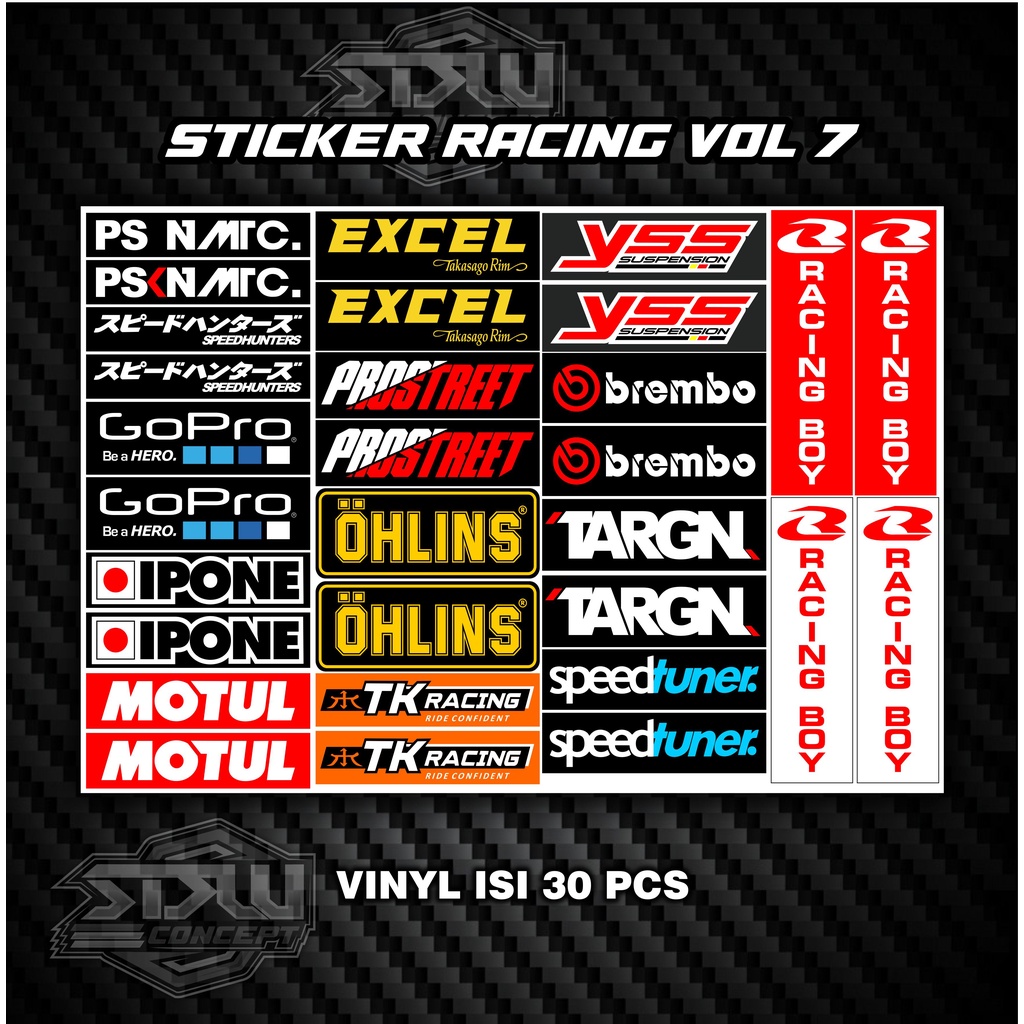 STIKER PACK RACING  ISI 25pcs/27pcs Stiker Racing Stiker Motor Sticker Motor balap