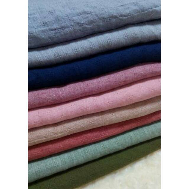 Hijab Segiempat Syari Cotton Drop Voal Dobby Waffle