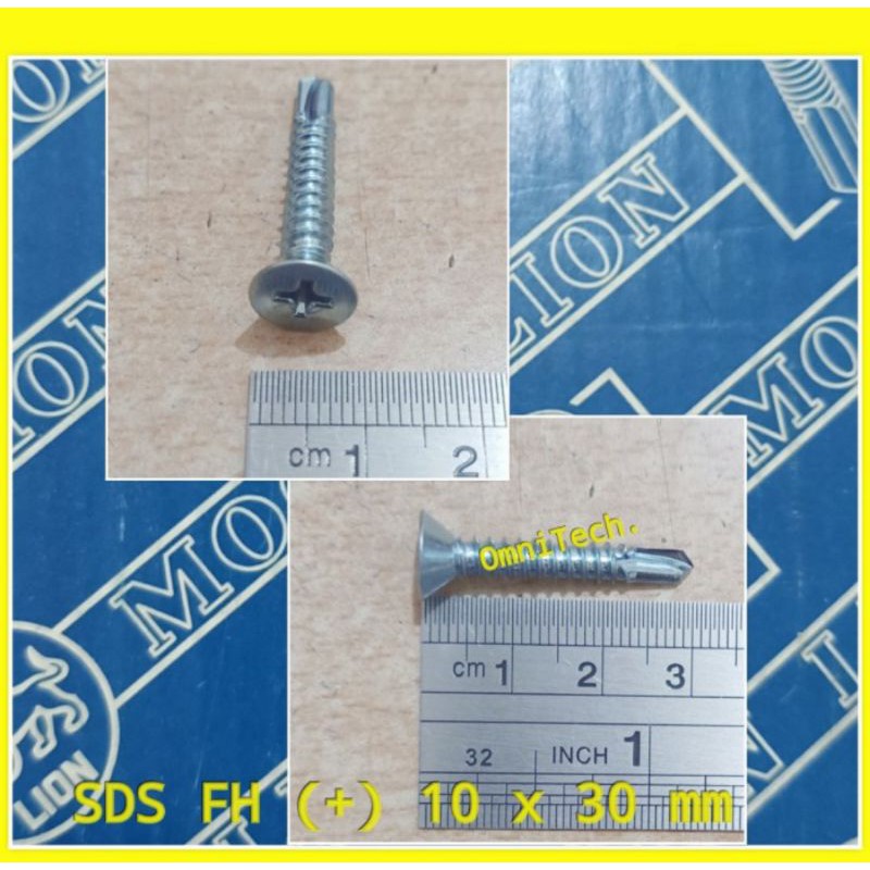 "50 Pcs" Sekrup Roofing Baja Ringan SDS FH (+) 10 x 30 mm 10x30