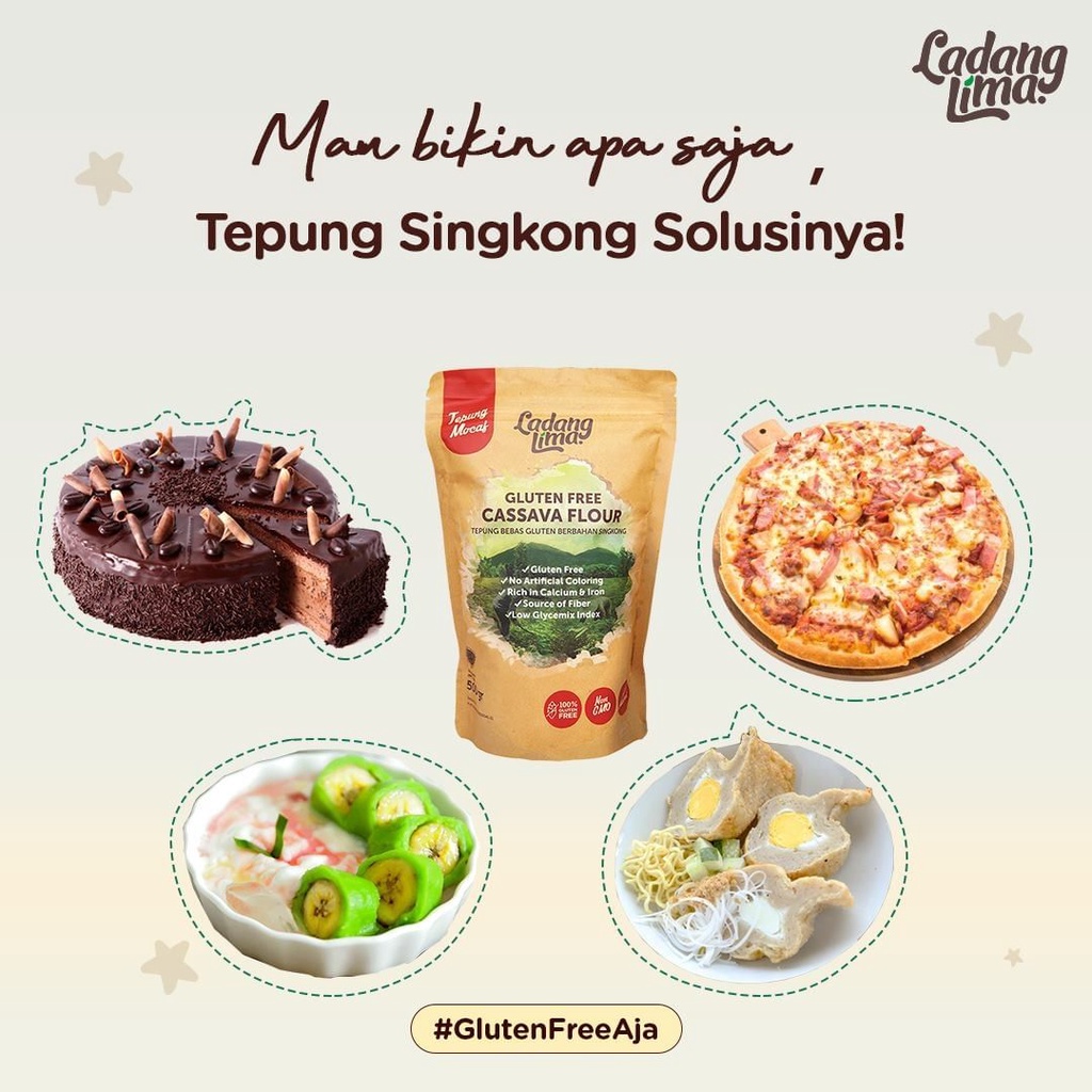 LADANG LIMA Cassava Flour 500 g Halal | Tepung Singkong Gluten Free