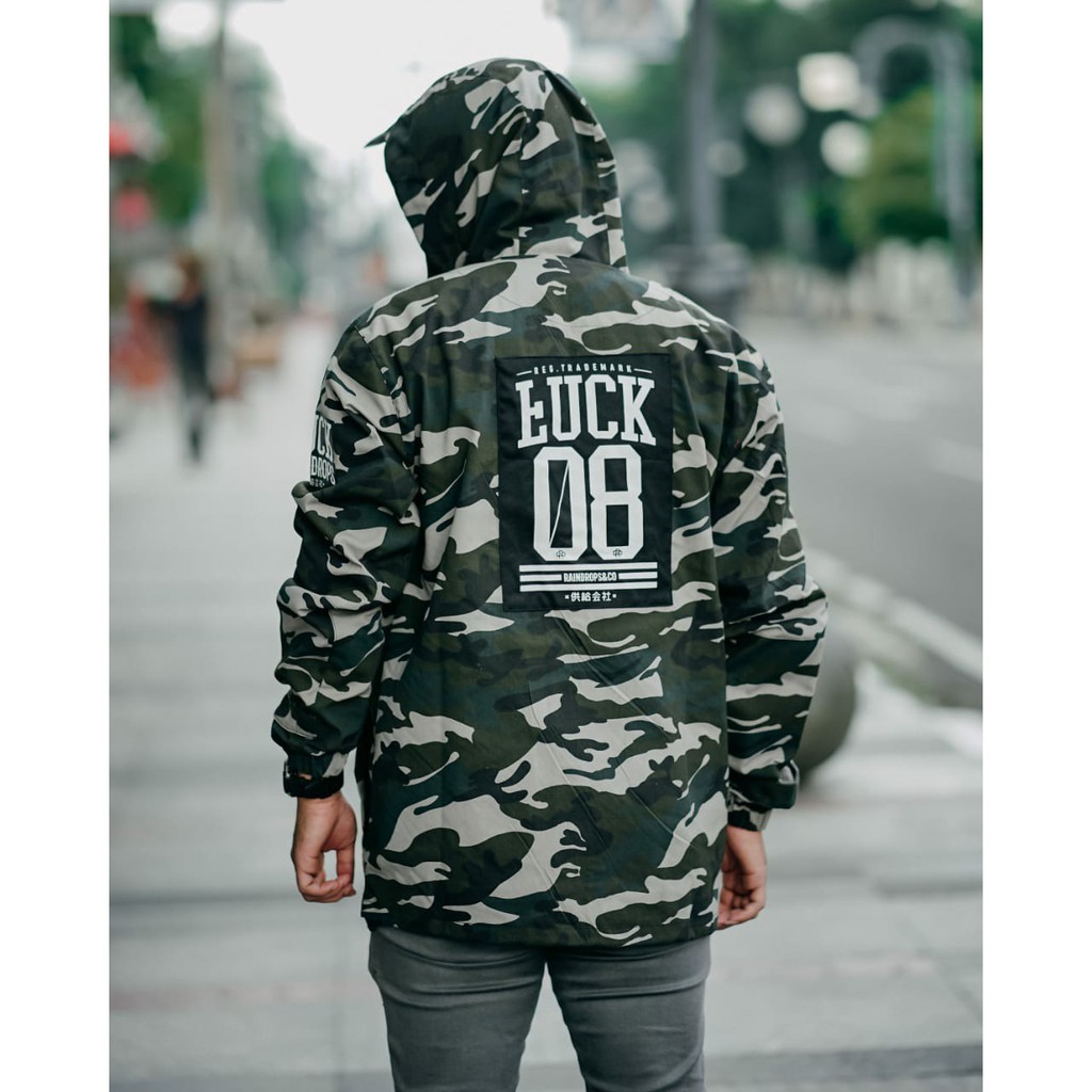 Jaket Camo Loreng Rain Drops Hoodie Zipper Terbaru