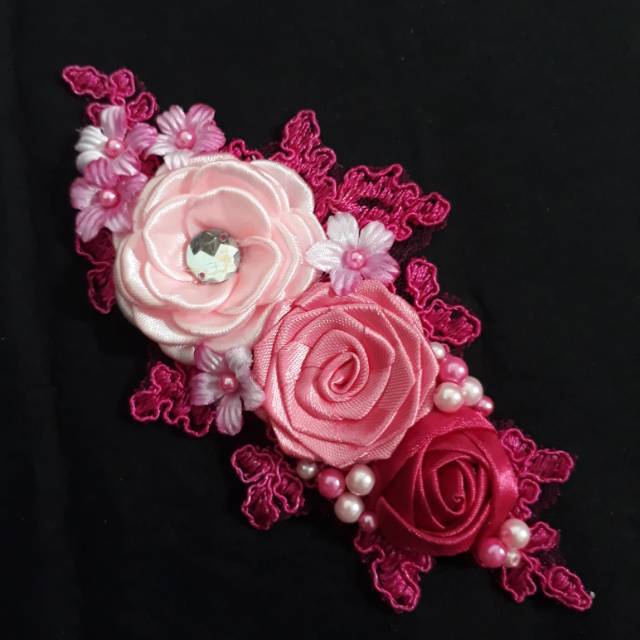 Headpiece fanta pink / aksesoris hijab / bros kepala