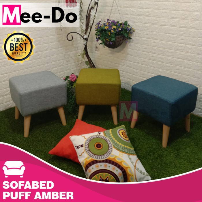 MEE DO Stool Puff Amber / Puff Sofa Meja Rias / Kursi Kecil Kotak