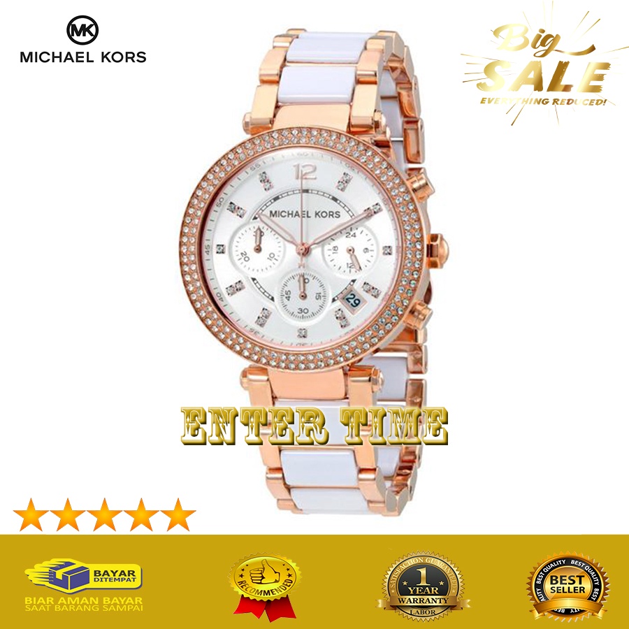 EXTRA HEMAT  JAM TANGAN WANITA BRANDED MICHAEL KORS MK5774 STAINLESS COMBINASI JAM TANGAN FASHION WA