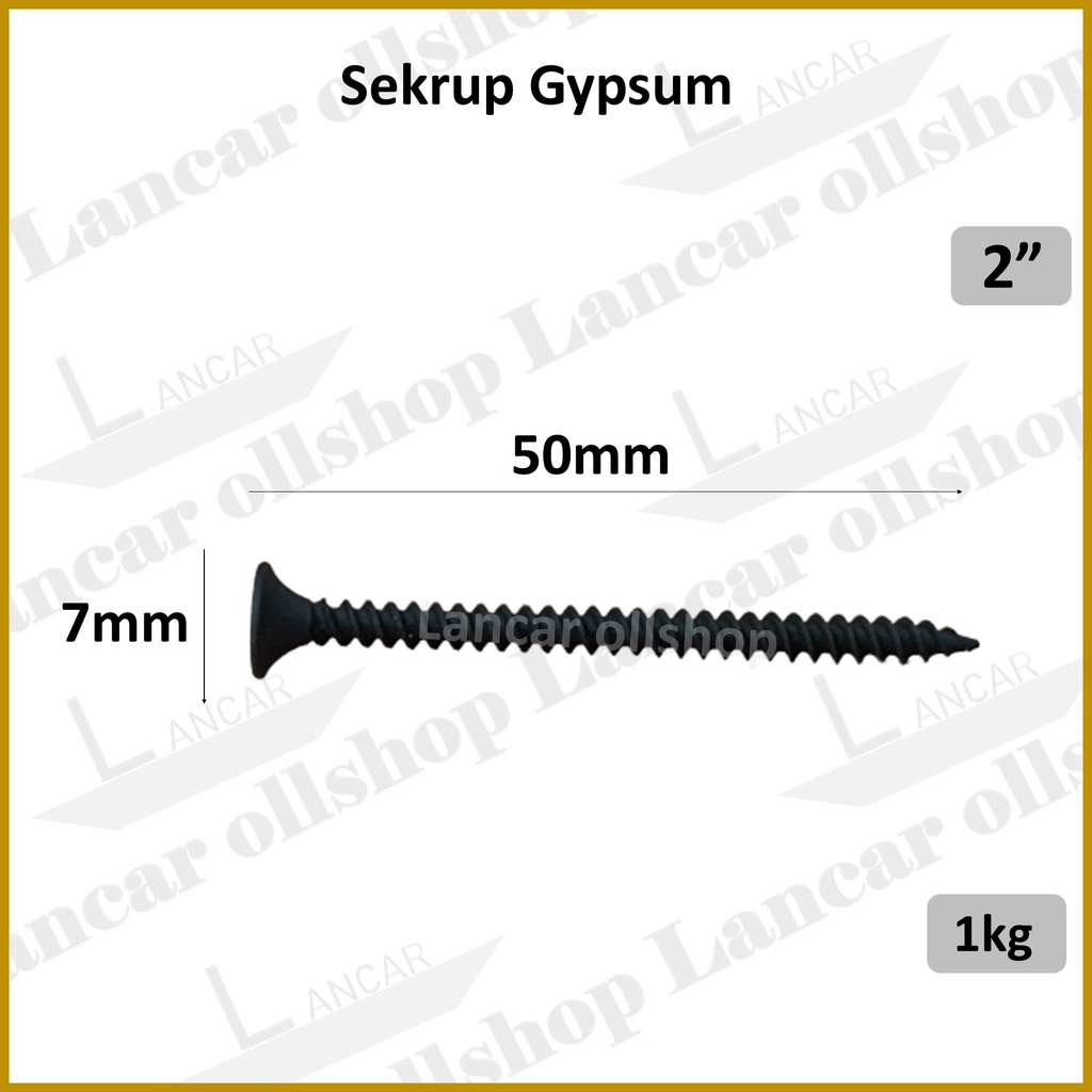 Sekrup Gypsum ukuran 1 | 1 1/4 | 1 1/2 | 2