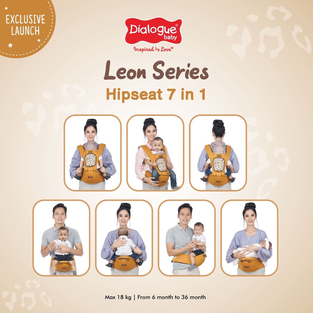 Gendongan Hipseat Dialogue 7 in 1 Leon - Glazy - Sparkie - Champion Series