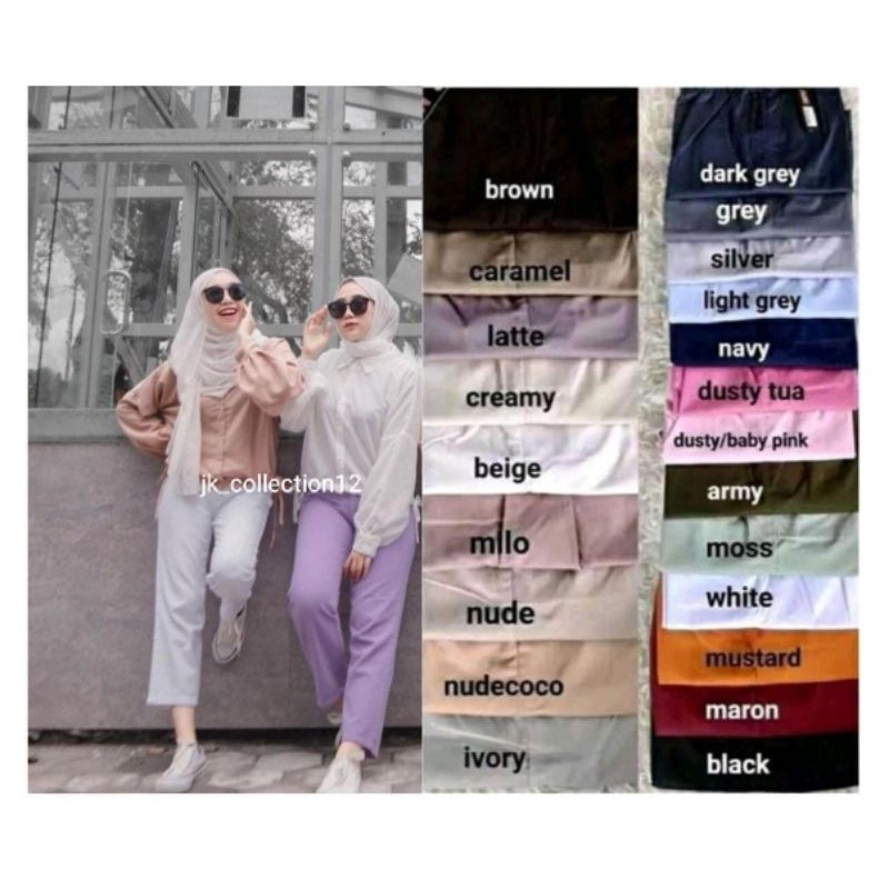 CELANA BAGGY PANTS LILAC//BAGGY PANTS JUMBO 6L//BAHAN AMERICAN DRILL PREMIUM//CELANA KERJA KANTOR.