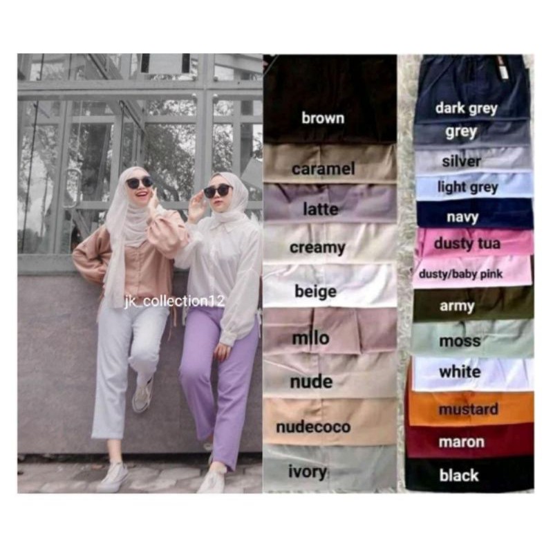 CELANA BAGGY PANTS LILAC//BAGGY PANTS JUMBO 6L//BAHAN AMERICAN DRILL PREMIUM//CELANA KERJA KANTOR.