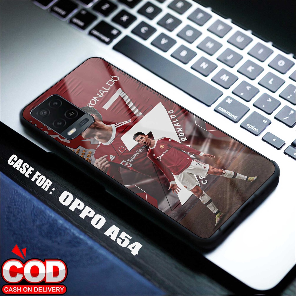 SRC Case OPPO A54 Motif BOLA CR7 MU Hardcase Glossy 2D Terbaru Casing OPPO Sarung Hp OPPO Softcase O