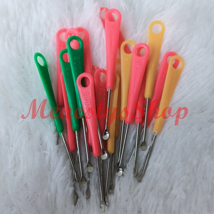 KUPING STAINLESS WARNA KOREK KUPING PEMBERSIH TELINGA ALAT PEMBERSIH GANGANG PLASTIK MURAH COTTONBUD