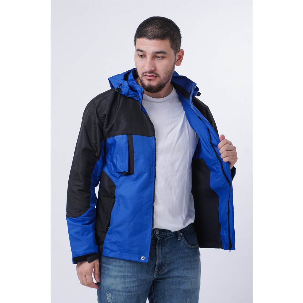Jaket Parasut Pria Blue | Jaket Gunung Adventure
