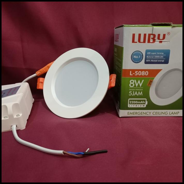 Luby L - 5080 Wat Lampu Downlight Led Panel Plus Emergency 8Wat Luby