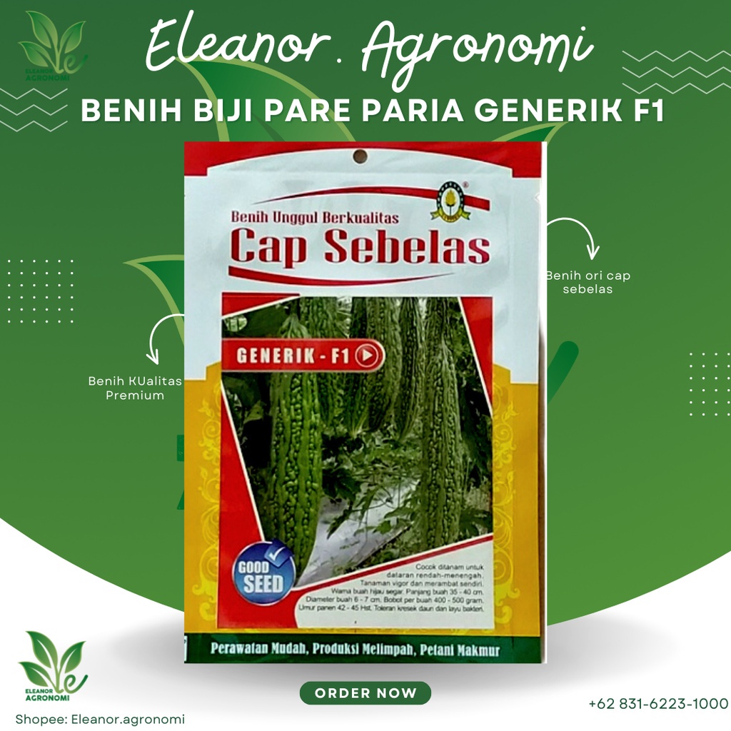 Benih Cap Sebelas Biji Pare Paria Generik F1 10gr