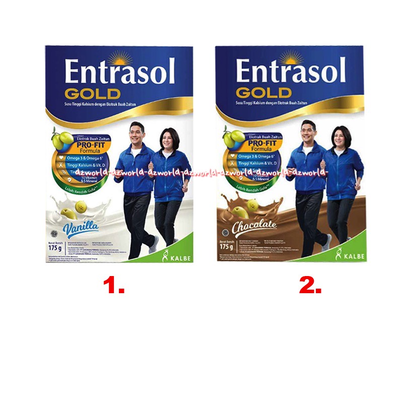 Entrasol Gold Pro-fit  175gr Rasa Vanilla Chocolate Susu Kalsium Untuk Orang Tua Lansia Rasa Vanila Coklat Entrasoll Golden Cokelat