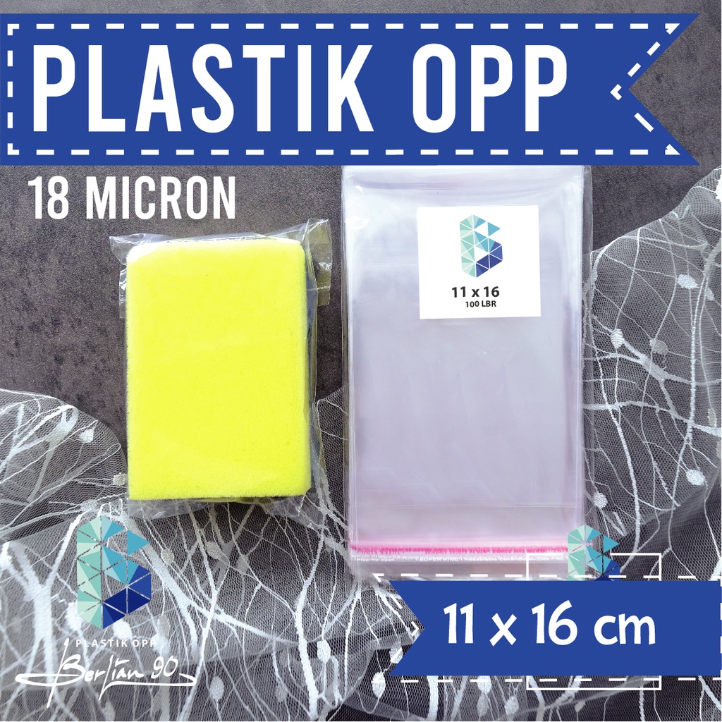 Plastik 11x16 cm Plastik OPP Seal Plastik OPP Lem Plastik OPP Bening Tebal 18 Micron