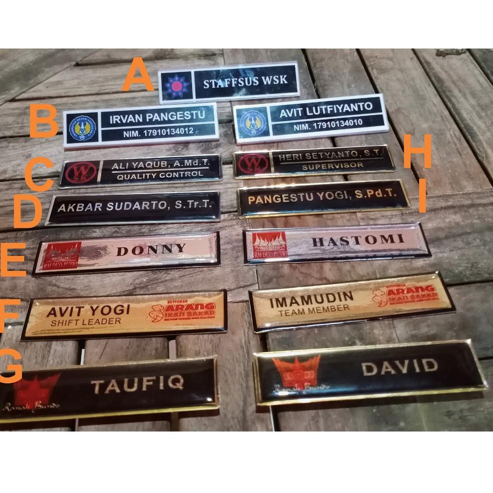 

SW Name Tag Kuningan Resin Akrilik Magnet / Nama Dada / Papan Nama Dada / Nametag ✰☢ Model Baru
