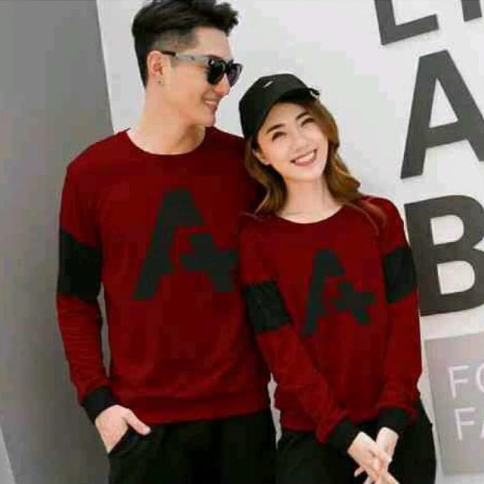 EDISI TERBARU SWEATER ALPHA NEO MAROON / SWEATER COUPLE / BAJU COUPLE / KAOS COUPLE KEKINIAN