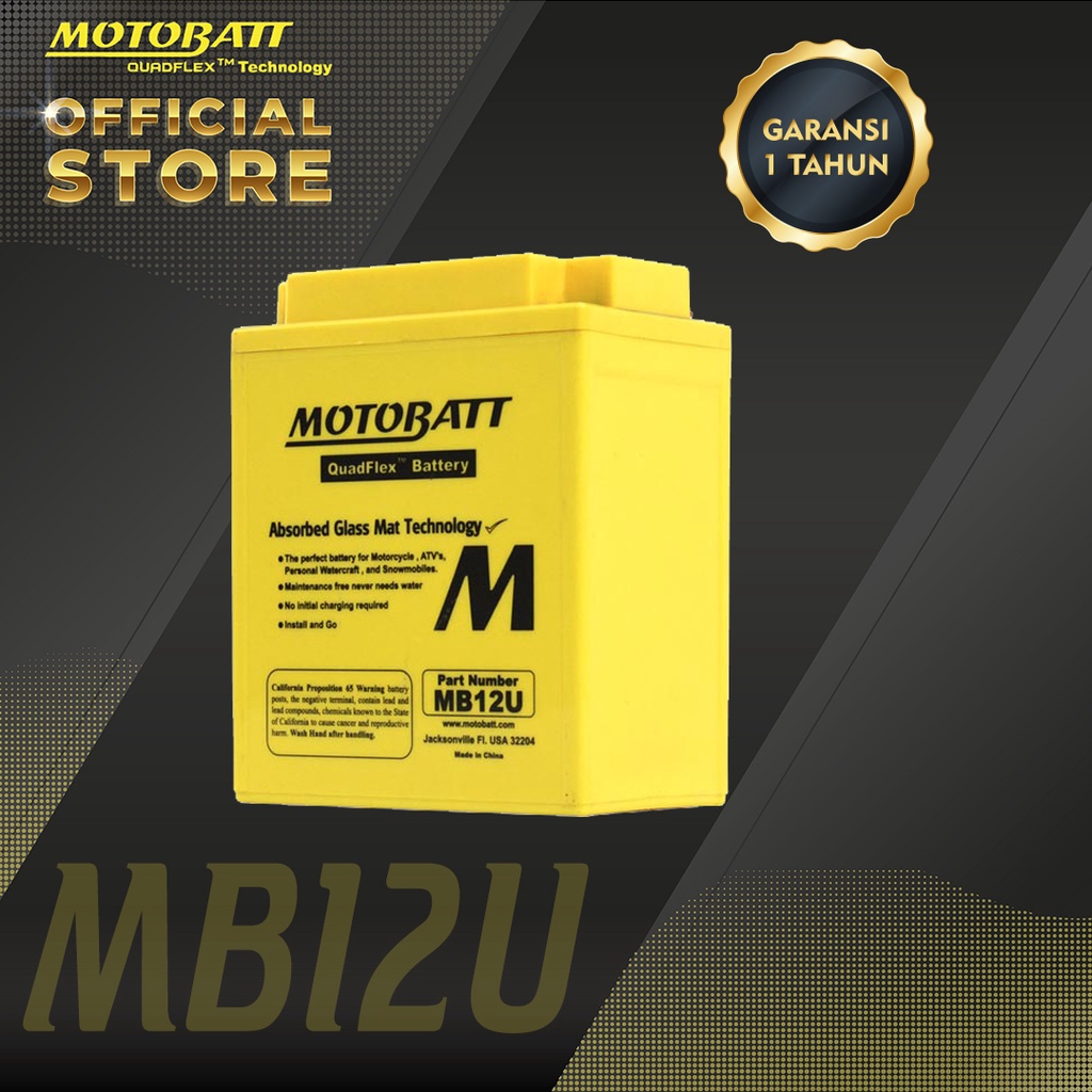 Motobatt Quadflex MB12U - 15Ah (Garansi 1 Tahun)