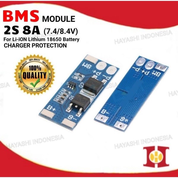 Modul BMS Battery Charger Protection Pelindung Baterai 18650 2S 8A