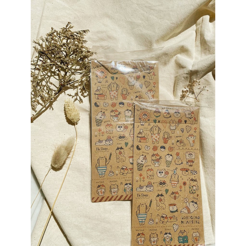 

B15 : Sticker kertas kraft motif kartun gaya jepang