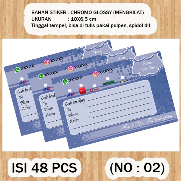 

( STIKER PENGIRIMAN ) Shipping label ( /pack isi 48pcs no.02 )