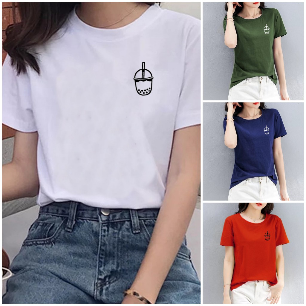  Kaos  Wanita Logo Boba Baju wanita Atasan Wanita Dewasa 