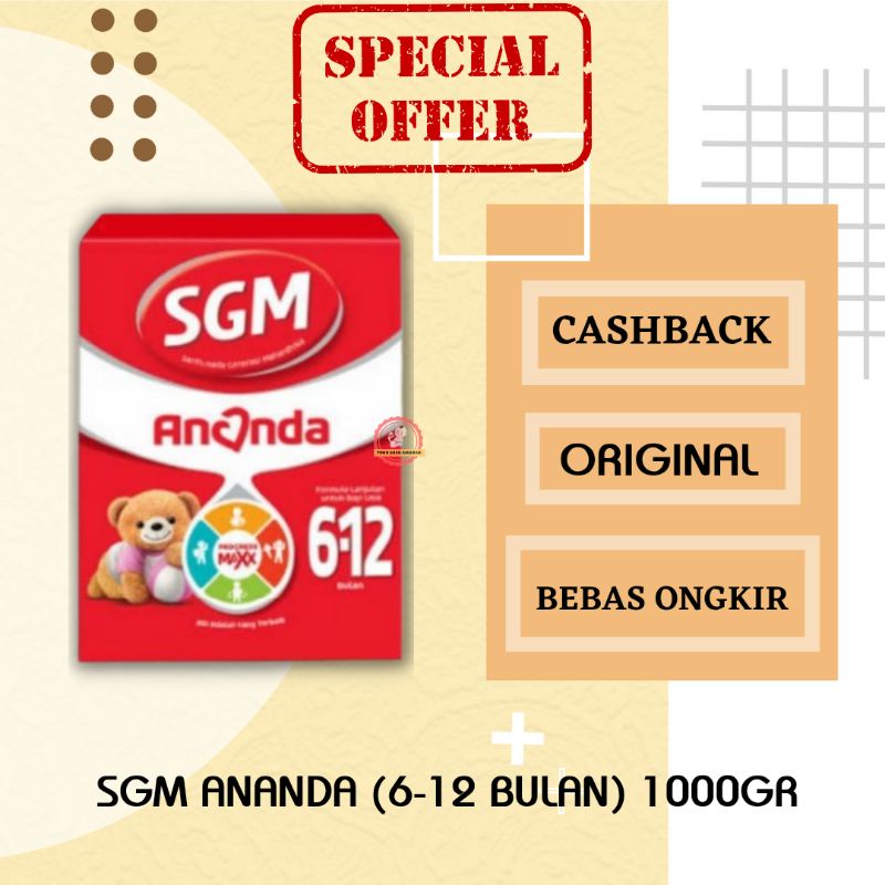 SUSU SGM 6 - 12 BULAN 1000GR SUSU FORMULA BAYI SGM ANANDA TAHAP 2