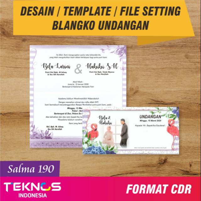 DESAIN TEMPLATE UNDANGAN BLANKO PERNIKAHAN SALMA 190