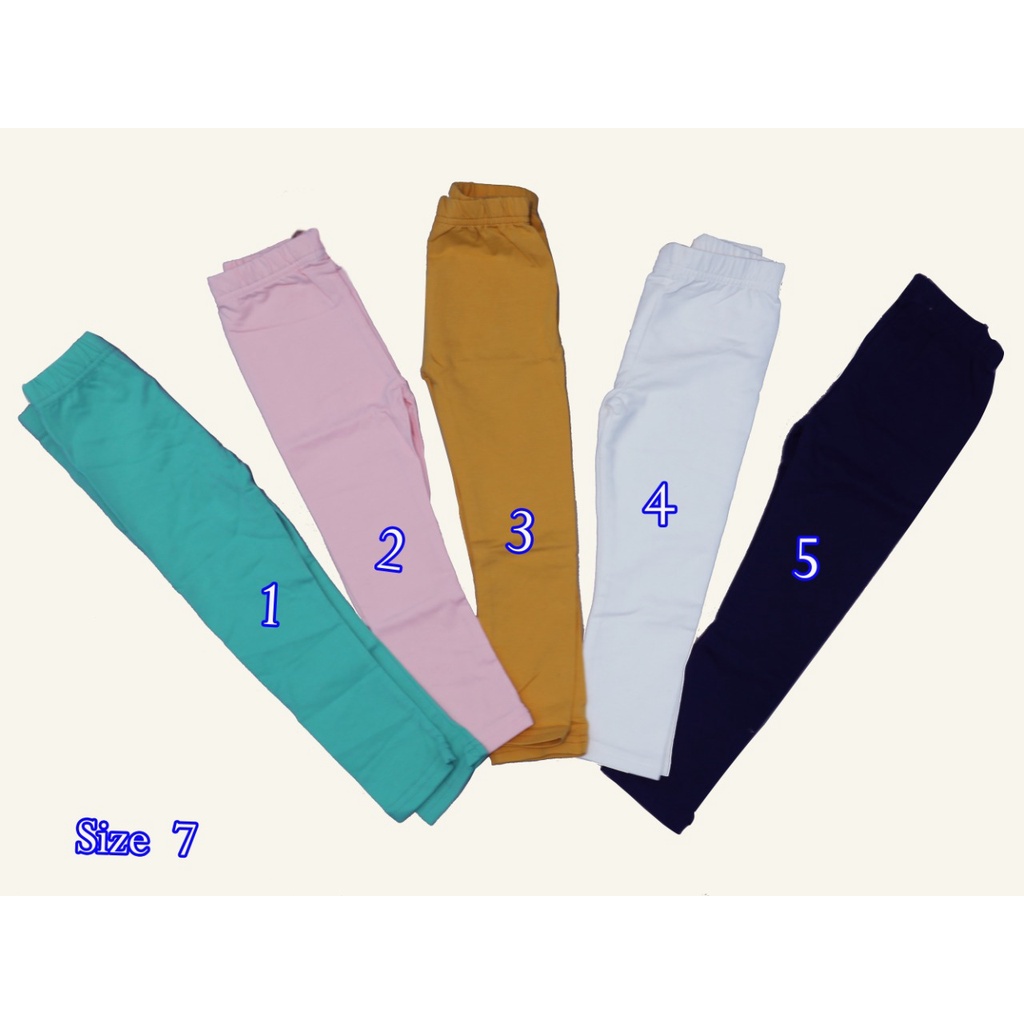 LEGGING ANAK PEREMPUAN IMPORT WARNA POLOS 2-6 TAHUN