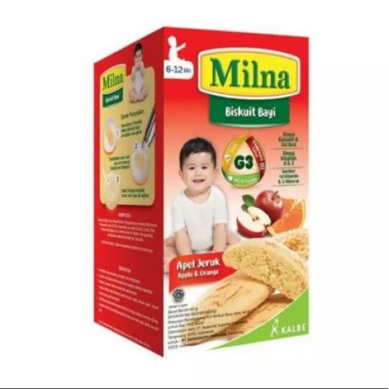 Milna Biskuit bayi - Rasa apel dan jeruk 65gr